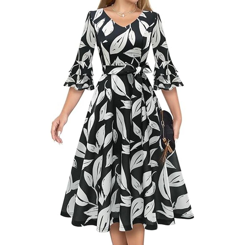DRESSTELLS Cocktail Dress for Women, 2025 Party Vintage Fit Flare Dresses, Swing